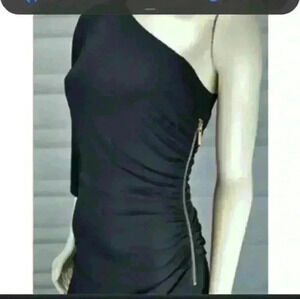 Kopa sexy party/cocktail wedding one sleeve  off shoulder black dress S medium